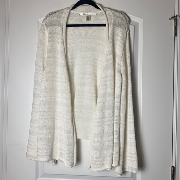 Max Studio Sweaters - Max studio open front white knit cardigan sweater